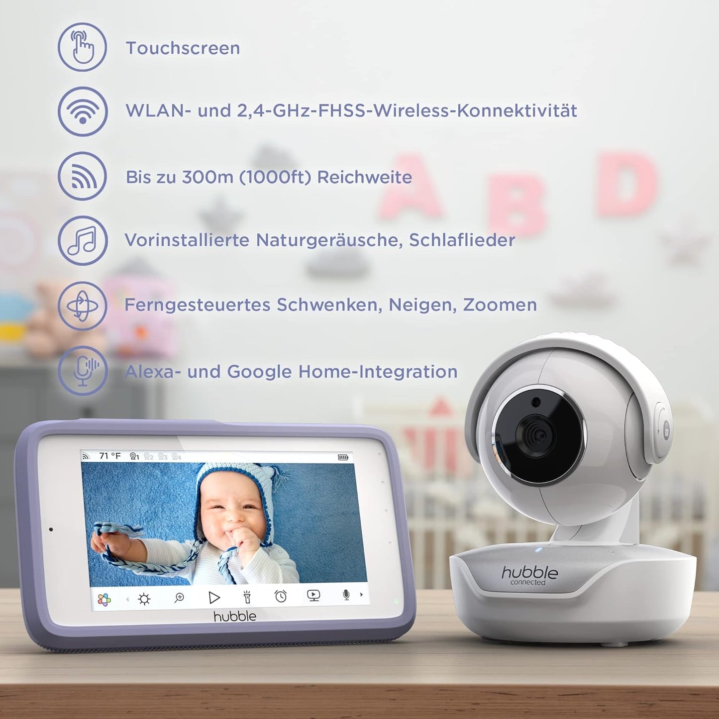 Hubble Connected Nursery Pal Deluxe Babyphone
