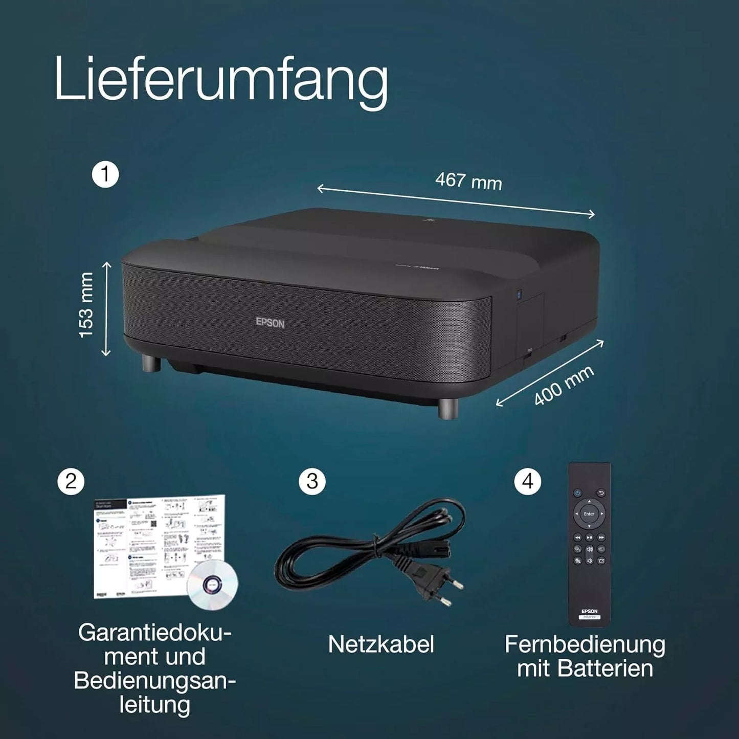 Epson EH-LS650B 4K PRO-UHD bis 120" 3600 Lumen