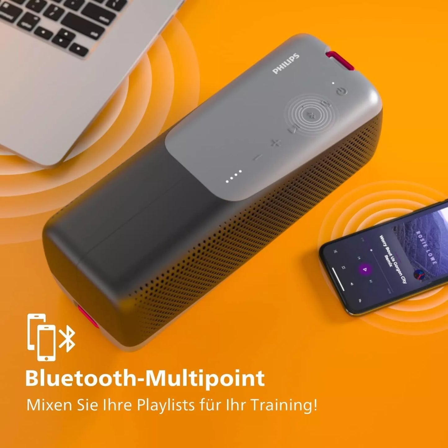 Philips TAS4807WT Tragbare Bluetooth-Lautsprecher IP67