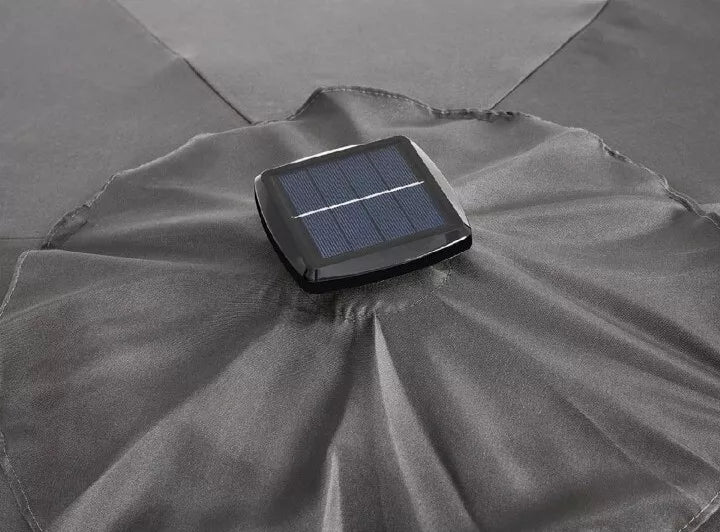 Sonnenschirm Ø2,7m Solar LED Beleuchtung Terrassenschirm
